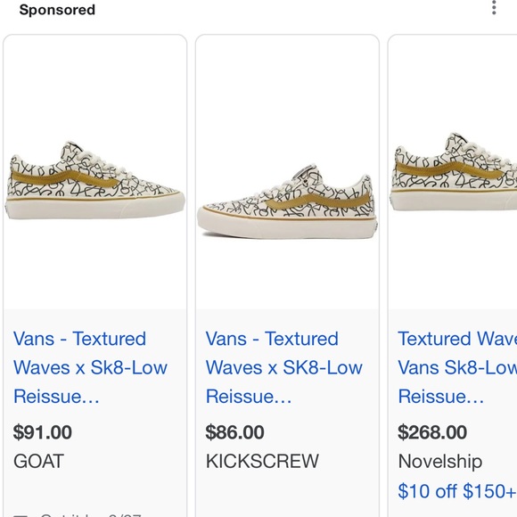 NWT Vans Sk8 Low Reissue Sneakers Textured Waves / Marshmallow Shoes Skate NEW - Picture 16 of 16